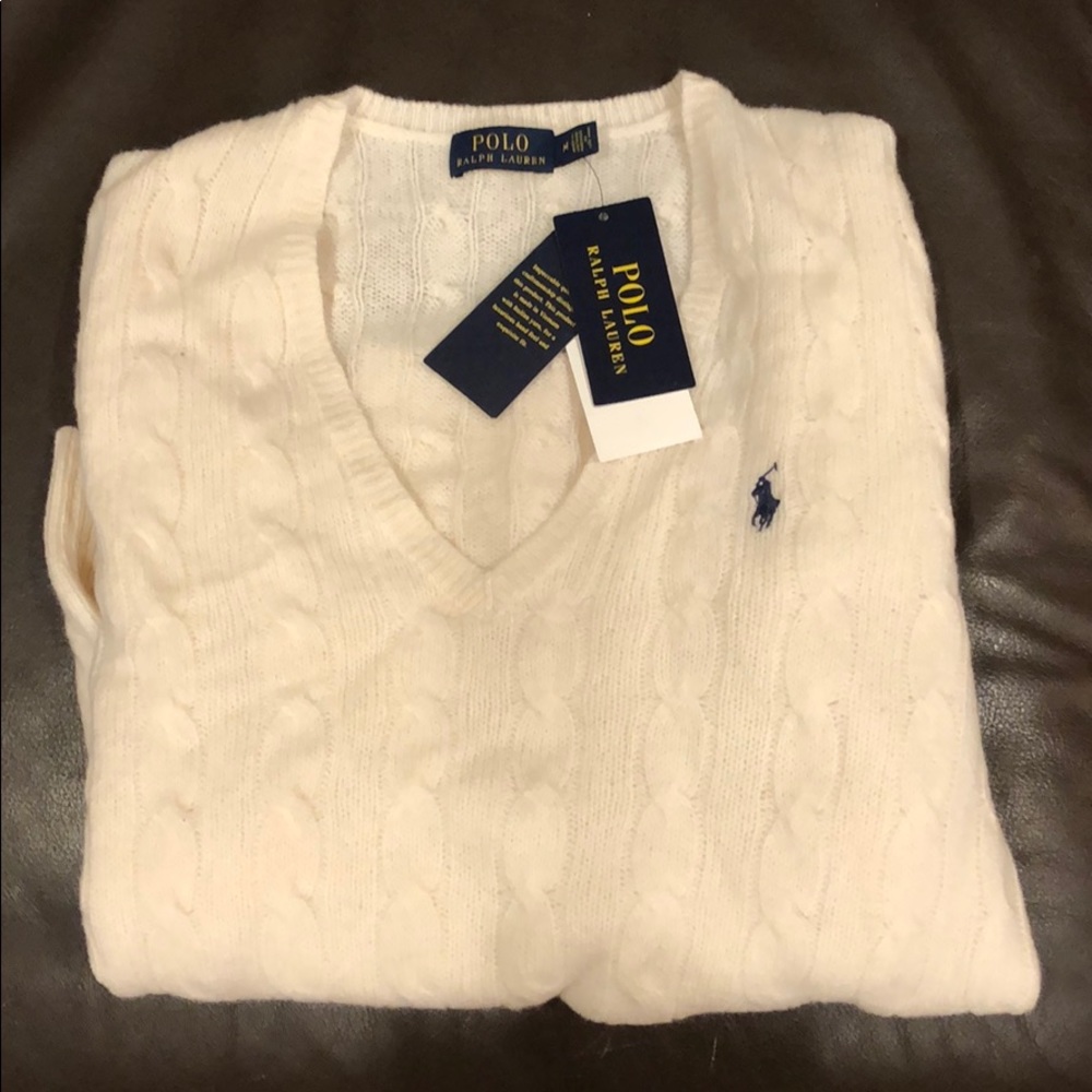 Polo Cream Sweater - Merino Wool and Cashmere.